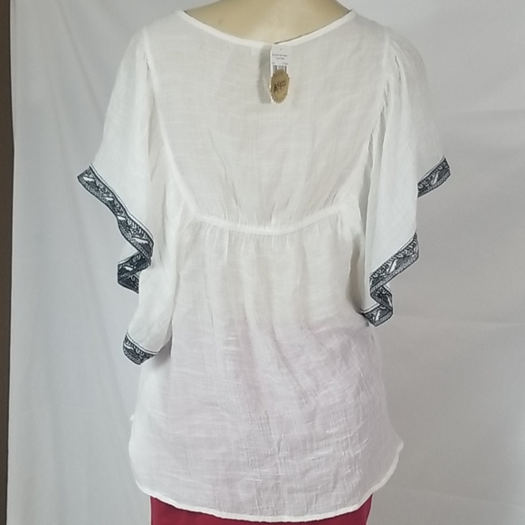 INDIGO SOUL BOHO STYLE FLUTTER SLEEVE WOMENS BLSE - Picture 4 of 8